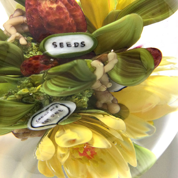 Yellow Blossom w Fruit & Bee Orb by Paul Stankard - Image 8